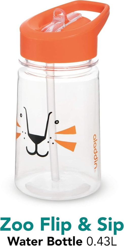 Aladdin Zoo FlipSip 0.35L Kids Drinking Cup - Playful Design, Leak - Proof Flip Straw - Reusable Cup for Little Ones and School