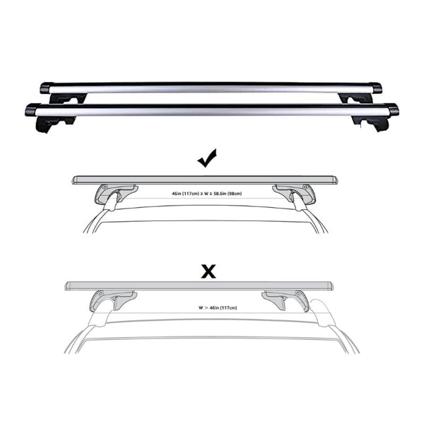 Aluminium Universal Car Roof Rack, Crossbar Set for Carrying Kayaks, SUP Boards and Luggage