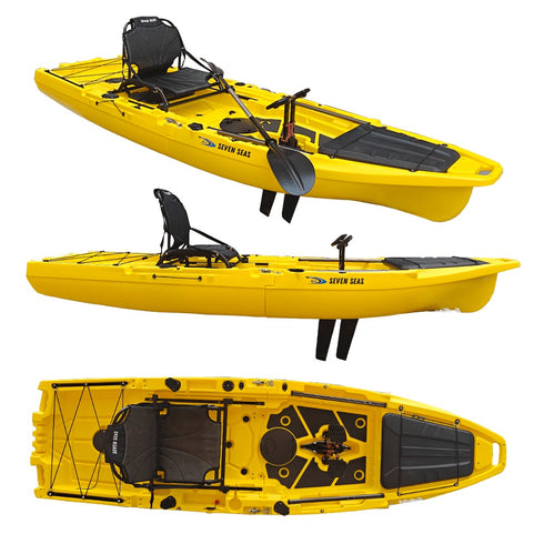 Angler X Flap Pedal Kayak SK-34, 3m Single Fishing Kayak with Stadium Seat and 220 cm Paddle
