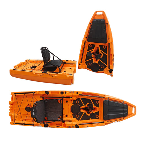 Angler X Flap Pedal Kayak SK-34, 3m Single Fishing Kayak with Stadium Seat and 220 cm Paddle