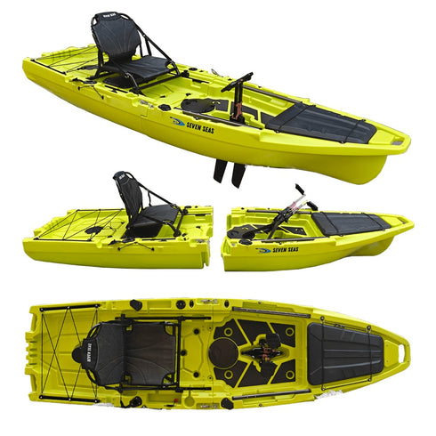 Angler X Flap Pedal Kayak SK-34, 3m Single Fishing Kayak with Stadium Seat and 220 cm Paddle