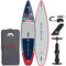 Aqua Marina Hyper 12ft 6in touring inflatable paddle board package, navy and red