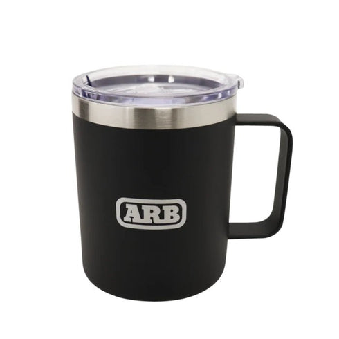 ARB Camper Mug with Lid, Enamel - Style Stainless Steel, Heat - Resistant Handle, Suitable for Morning Coffee/Outdoors