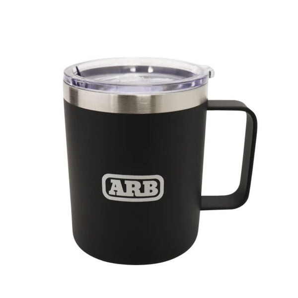 ARB Camper Mug with Lid, Enamel - Style Stainless Steel, Heat - Resistant Handle, Suitable for Morning Coffee/Outdoors