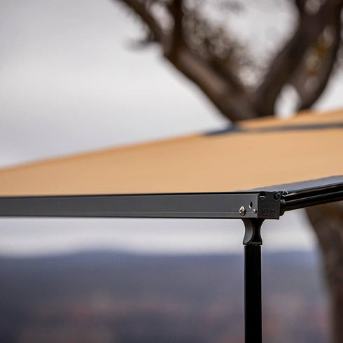 ARB Canopy Awning in Black Aluminum Housing - 2.5m x 2.5m Retractable Shelter with Integrated LED Lighting