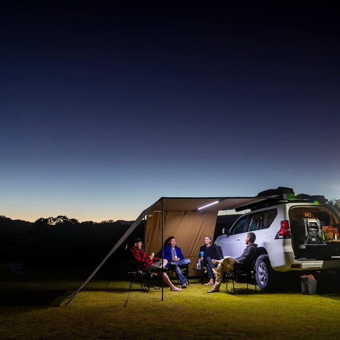 ARB Canopy awning in black aluminum housing ARB 2.5 mx 2.5 m with LED lighting