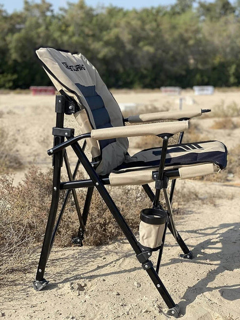 ARB Layback Folding Chair, Padded Seat with Adjustable Backrest, Carry Bag Included, Suitable for Camping/Relaxing