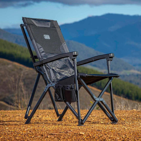 ARB Pinnacle Camp Chair, High Back Ergonomic Design, Durable Fabric with Storage Pockets, Suitable for Camping Comfort