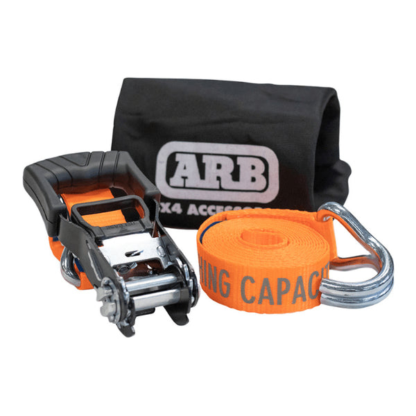ARB Ratchet Tie - Down Straps, 32mm x 3.0m, Heavy - Duty Webbing with J - Hooks, Suitable for Securing Cargo/Trailers