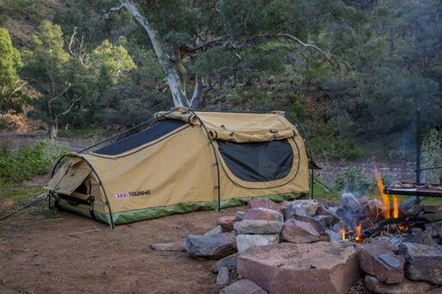 ARB SkyDome Single Swag Tent, 2150 x 900mm, Built - in Foam Mattress, Durable Dome Design, Suitable for Solo Camping
