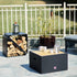 Bad Axe The Log Cabin Firepit, Cozy Rustic Design, Heavy Duty Construction, Stable Base, Suitable for Outdoor Relaxation