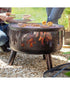 Bad Axe Wild Embers Firepit, Unique Artistic Metal Design, Portable Rustic Construction, Suitable for Campfire Experiences