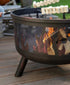 Bad Axe Wild Embers Firepit, Unique Artistic Metal Design, Portable Rustic Construction, Suitable for Campfire Experiences