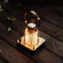 Barebones Block Tower Lantern, Vintage Style Rechargeable LED Lantern in Brass with Dimmer and Candle Mode