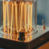 Barebones Block Tower Lantern, Vintage Style Rechargeable LED Lantern in Brass with Dimmer and Candle Mode