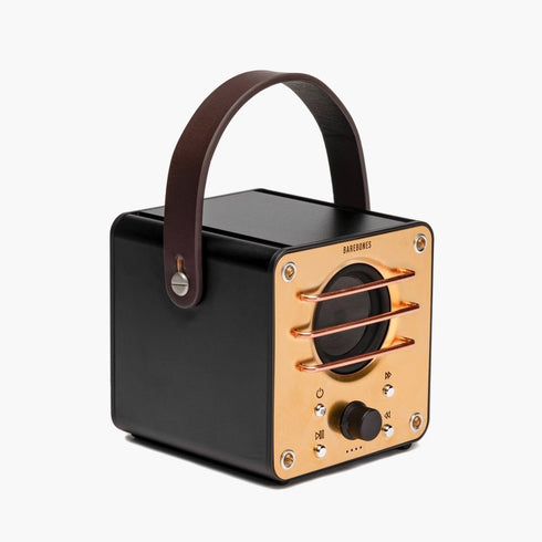 Barebones Block Tower Speaker, Vintage Style Wireless Speaker in Brass and Copper with 20 Hour Battery