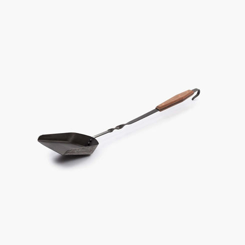 Barebones Cowboy Grill Coal Shovel, Long Handled Forged Steel Fire Shovel with Walnut Handle for Campfire Cooking