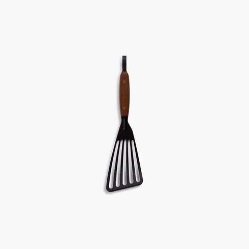 Barebones Cowboy Grill Fish Spatula, Thin Flexible Forged Steel Spatula with Walnut Handle for Grilling Fish