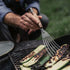 Barebones Cowboy Grill Fish Spatula, Thin Flexible Forged Steel Spatula with Walnut Handle for Grilling Fish