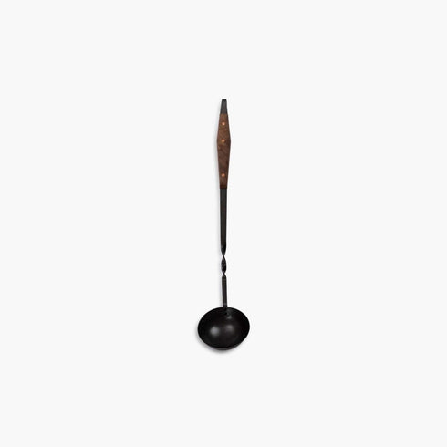 Barebones Cowboy Grill Ladle, Long Handled Forged Stainless Steel Ladle with Walnut Handle for Campfire Cooking