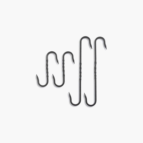 Barebones Cowboy Grill S-Hook and Chain Kit, Solid Steel Hooks and Stainless Chains for Open Fire Cooking