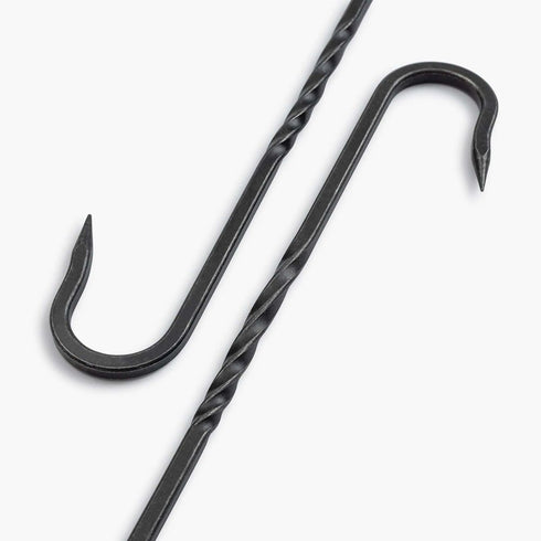 Barebones Cowboy Grill S-Hook and Chain Kit, Solid Steel Hooks and Stainless Chains for Open Fire Cooking