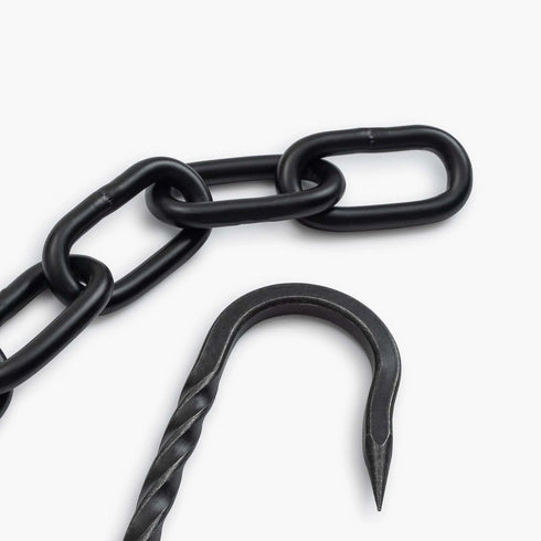 Barebones Cowboy Grill S-Hook and Chain Kit, Solid Steel Hooks and Stainless Chains for Open Fire Cooking