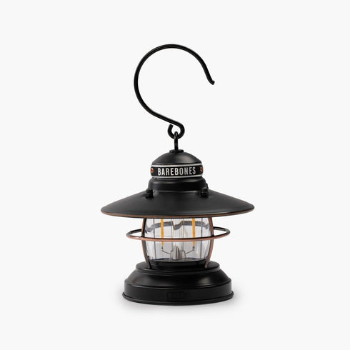 Barebones Edison Mini Lantern Antique Bronze, USB or AA Powered Hanging LED Lantern with Edison Bulb