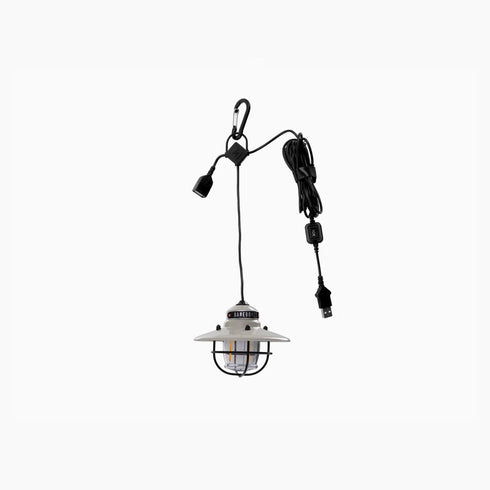 Barebones Edison Pendant Light Vintage White, USB Powered Hanging LED Light with 10 ft Cable and Carabiner