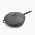 Barebones Enamel Lined Cast Iron Skillet 12 Inch, Deep Skillet with Lid for Stove, Grill and Open Fire Cooking