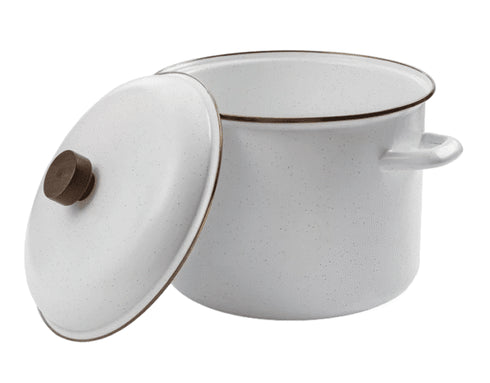 BareBones Enamel Stock Pot Eggshell
