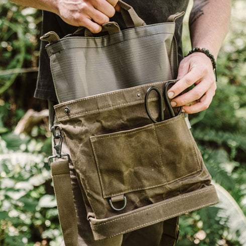 Barebones Foraging Bag Dark Khaki, Breathable Harvest Bag for Herbs, Mushrooms, Produce and Trail Foraging