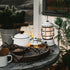 Barebones Forest Lantern Vintage White, Rechargeable 220 Lumen LED Camping Lantern with Dimmable Light