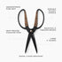 Barebones Garden Scissors Large, Heat-Treated Stainless Steel Harvest Shears with Walnut Handle and 4 Inch Blades