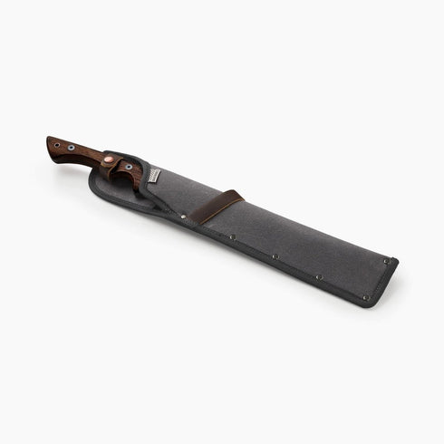 Barebones Japanese Nata Tool, 12 Inch Stainless Steel Bush Machete with Walnut Handle and Belt Sheath