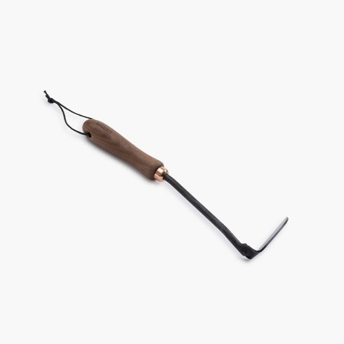 Barebones Japanese Weeding Hoe, Stainless Steel Hand Hoe with Walnut Handle for Weeding and Garden Beds