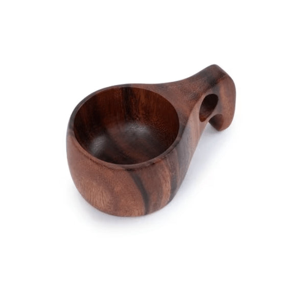 Barebones Living Kuksa Cup, Traditional Wooden Design, Ergonomic Handle with Lanyard, Food Safe, Suitable for Outdoor Adventures