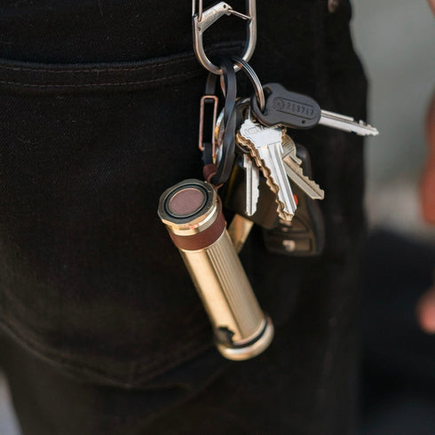 Barebones Mini Flashlight, Rechargeable 150 Lumen Pocket Torch with Magnetic Base and Vintage Dome Lens