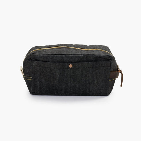Barebones Neelum 3L Dopp Kit, Waxed Cotton Toiletry Bag with Leather Details for Travel and Camping