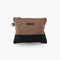 Barebones Neelum Large Zipper Pouch Khaki, Waxed Canvas Travel and Organiser Pouch with Leather Details