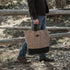Barebones Neelum Oversized Tote Khaki, 26L Waxed Canvas Carryall Bag with Leather Details