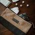 Barebones Neelum Small Zipper Pouch Khaki, Waxed Canvas Travel and Organiser Pouch with Leather Details