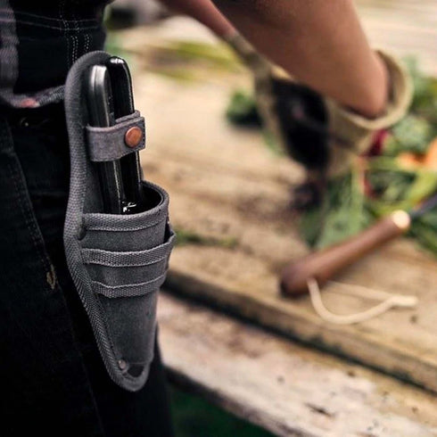 Barebones Pruner with Sheath, Japanese-Style Steel Garden Pruning Shears with Copper Accents and Belt Clip Holster