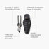Barebones Pruner with Sheath, Japanese-Style Steel Garden Pruning Shears with Copper Accents and Belt Clip Holster