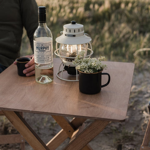 Barebones Ridgetop Wood Folding Table, Birch Plywood Camping and Patio Side Table with Stainless Steel Hardware