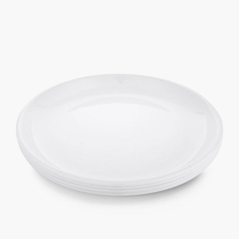 Barebones Rolled Enamelware Plate Set of 4, 10 Inch Enamel Steel Camping and Dinner Plates, Dishwasher Safe