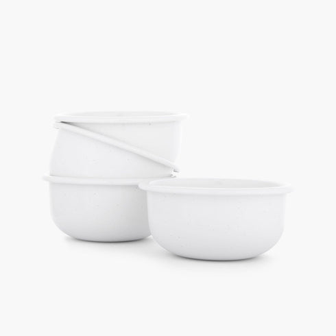 Barebones Rolled Enamelware Side Bowl Set of 4, 13 oz Enamel Steel Snack and Dessert Bowls, Dishwasher Safe
