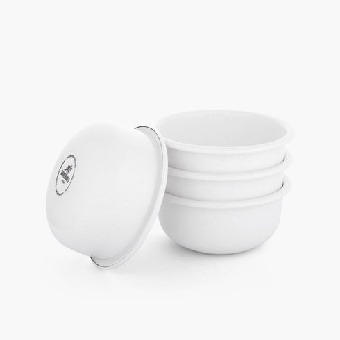 Barebones Rolled Enamelware Side Bowl Set of 4, 13 oz Enamel Steel Snack and Dessert Bowls, Dishwasher Safe