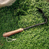 Barebones Square Hand Hoe, Stainless Steel Garden Hoe with Curved Walnut Handle for Trenching and Soil Prep