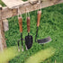 Barebones Square Hand Hoe, Stainless Steel Garden Hoe with Curved Walnut Handle for Trenching and Soil Prep